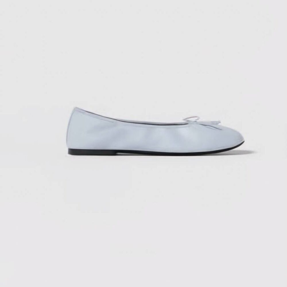 Zara girls baby sky blue slip on ballet flats round toe size 12 EU 30